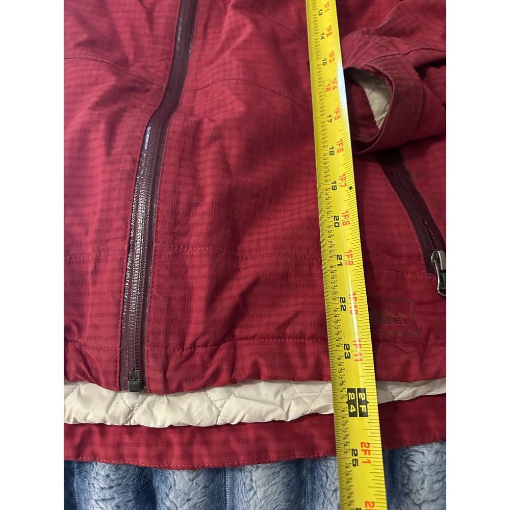REI Elements Red Insulated Hooded Jacket Womens XS Full Zip Quilted Lining - Picture 4 of 9